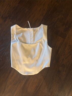 White Aritzia Structured Corset Tank Top